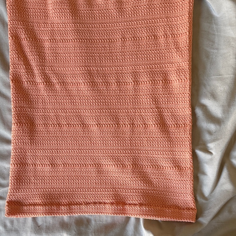 Sunday Best Coral Halter Mini Textured Dress Size Medium - Picture 6 of 7
